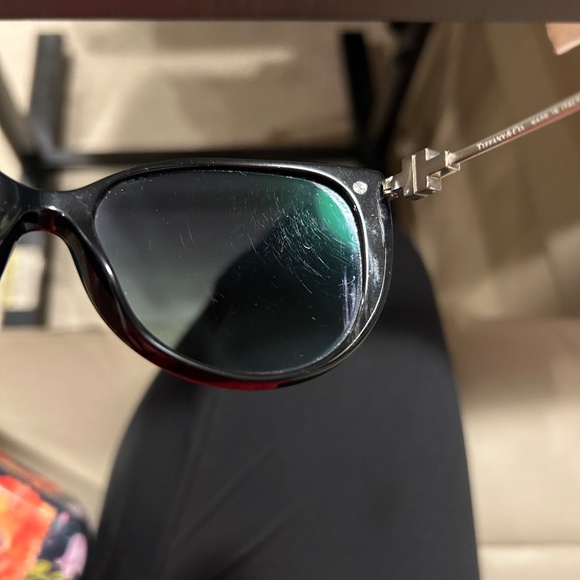 Tiffany & Co. TF 4178 Black Oversized Sunglasses Blue Tips w/ Case main image 8